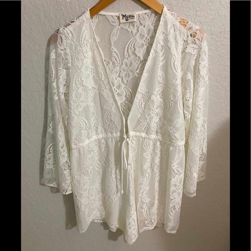 Show Me Your Mumu Roxy Plunging Romper White XS - Picture 5 of 10